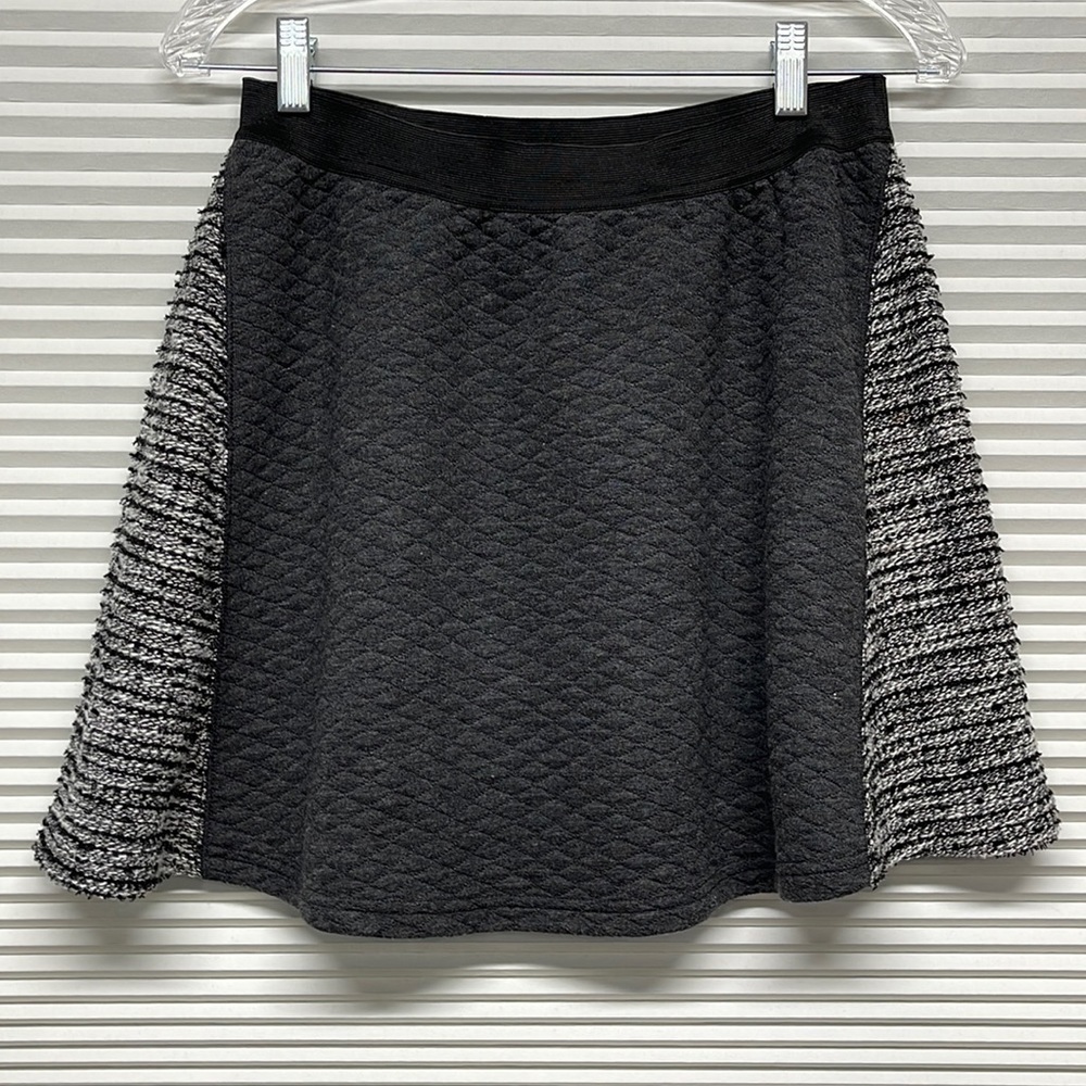 Sanctuary Clothing Gray Black White Tweed Knit A Line Circle Mini Skirt